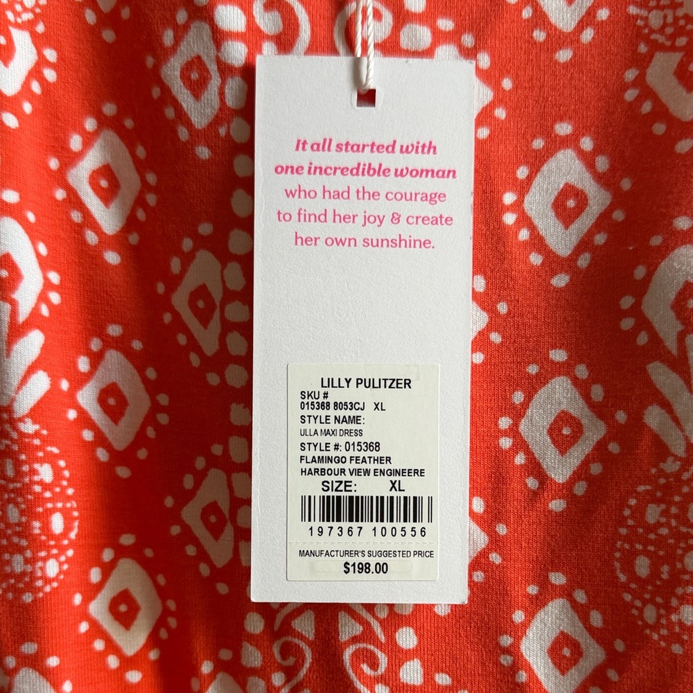 Lilly Pulitzer Elegant Orange Patterned Maxi Dress - Picture 3 of 7